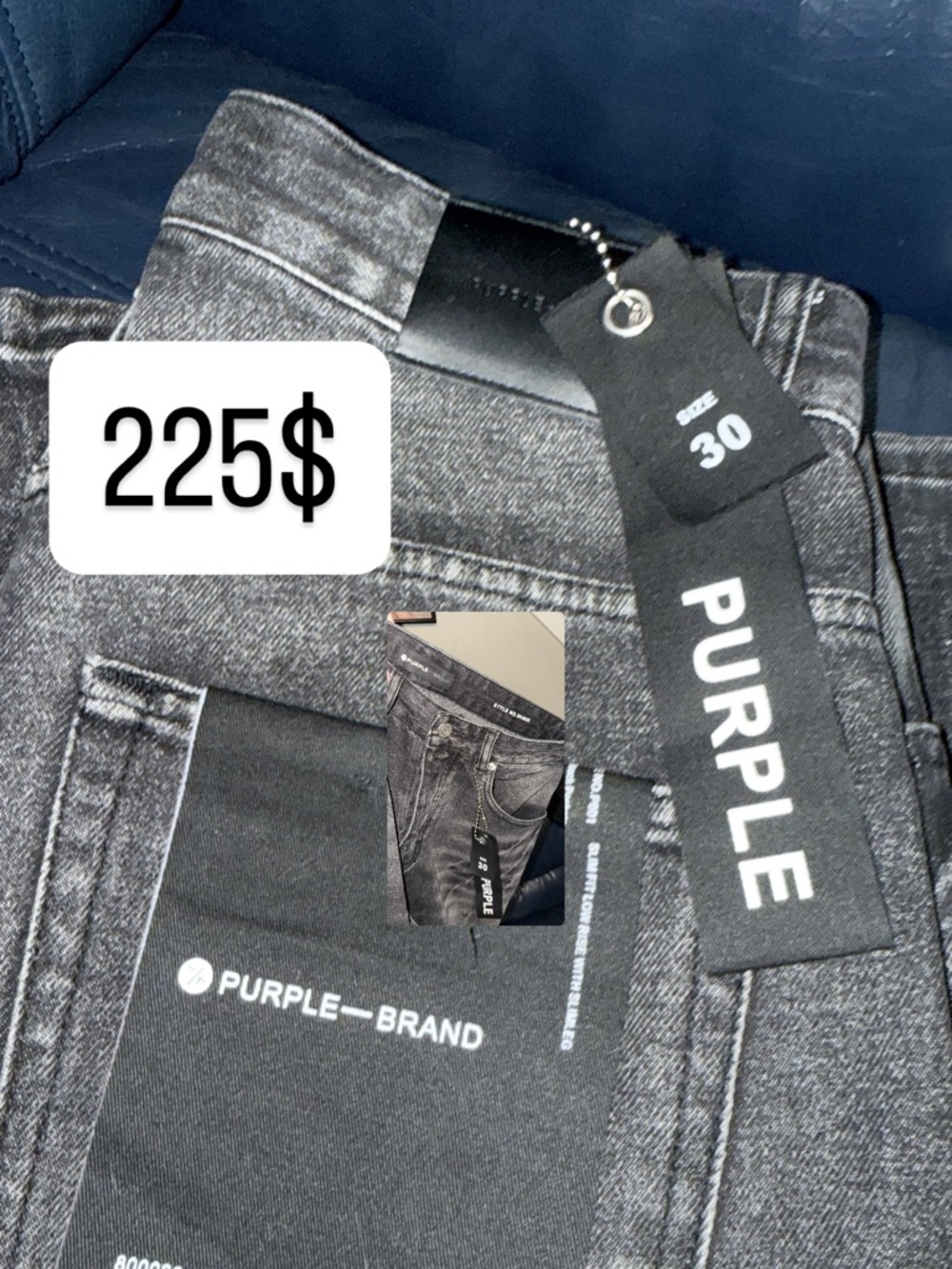 PURPLE Brand Men’s Skinny Gray Wash Jeans - Size 30